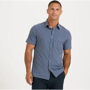 Vuori Men's Short Sleeve Bridge Button Down Gray Arrows - Medium V184